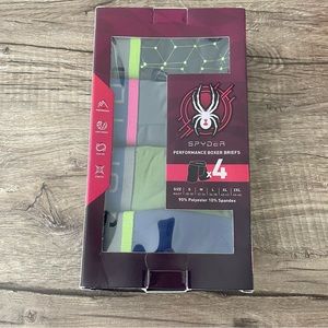 NEW Spyder Performance Boxer Briefs Men’s Size Large, 4 pack